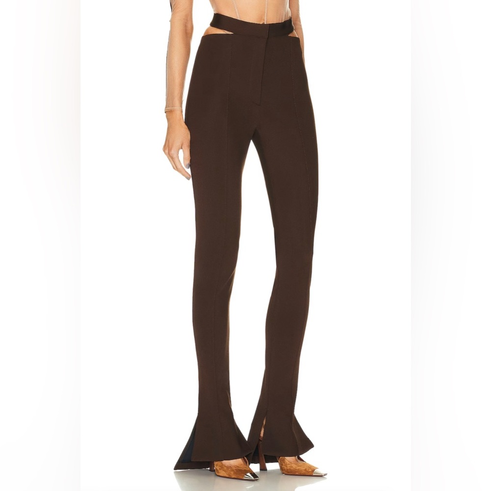 Mugler Cinched Ankle Pant Brown